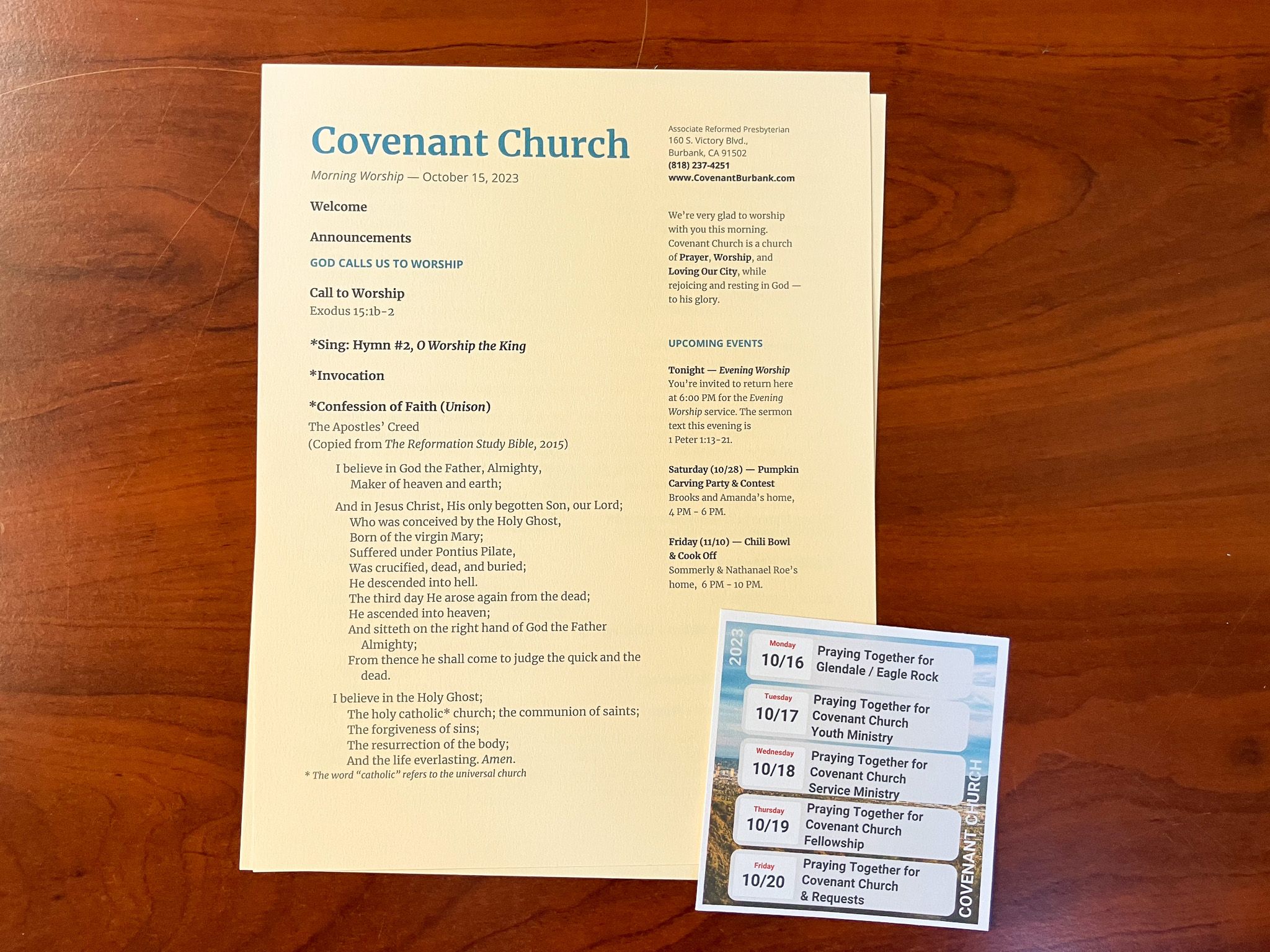 Covenant Church — Morning Worship: October 15, 2023