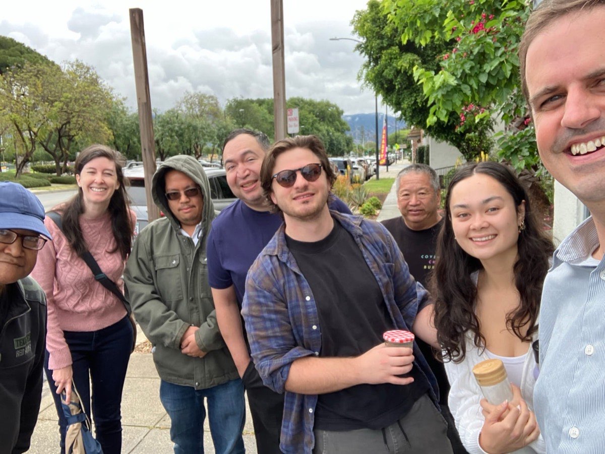 Members of Covenant Church gathered together, smiling, in Burbank, California.
